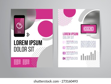 Vector design brochure template with statistic and infographic for business flyer or presentation. Trend design.