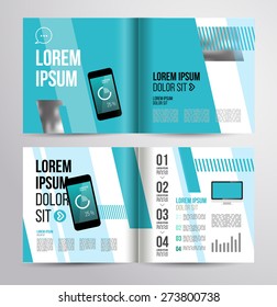Vector design brochure template with statistic and infographic for business flyer or presentation. Trend design.