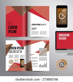 Vector design brochure template with statistic and infographic for business flyer or presentation. Trend design.