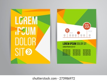Vector design brochure template with statistic and info graphic for business flyer or presentation. Trend design.