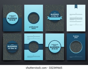 Vector design brochures with doodles backgrounds on business theme