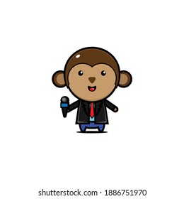 Vector design of brown ape singing