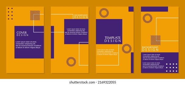 vector design. brown and blue color social network story. set of templates for social media with geometric backgrounds