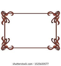 Vector Design of a Brown Box Frame with a Natural Theme