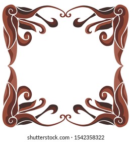 Vector Design of a Brown Leaf Box Frame with a Natural Theme