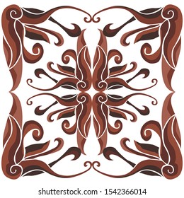 Vector Design of a Brown Leaf Box Frame with a Natural Theme