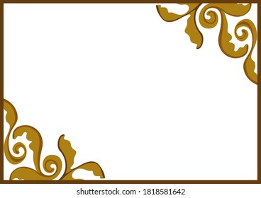 Vector Design of a Brown Leaf Ornament Box Frame with Nature Theme