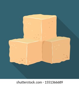 Vector design of brown and sugar logo. Web element of brown and cube vector icon for Stock.