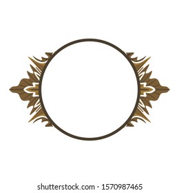 Vector Design of a Brown Wood Circle Frame with a Natural Theme