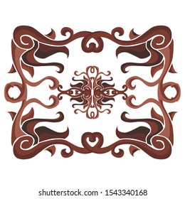 Vector Design of Brown Wood Ornaments