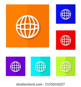 vector design of browser flat icon set