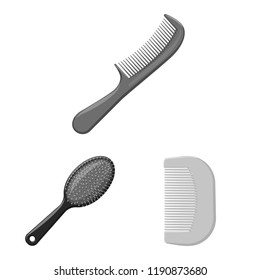Vector design of brush and hair icon. Set of brush and hairbrush stock symbol for web.