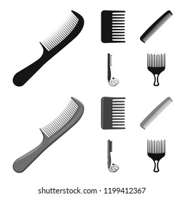 Vector design of brush and hair icon. Set of brush and hairbrush vector icon for stock.