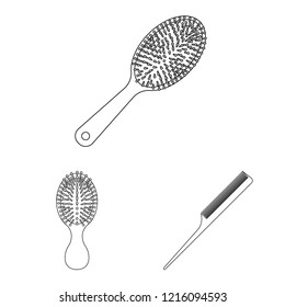 Vector design of brush and hair icon. Set of brush and hairbrush vector icon for stock.