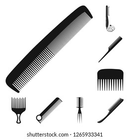Vector design of brush and hair icon. Set of brush and hairbrush stock symbol for web.