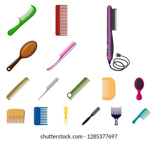 Vector design of brush and hair icon. Collection of brush and hairbrush stock vector illustration.