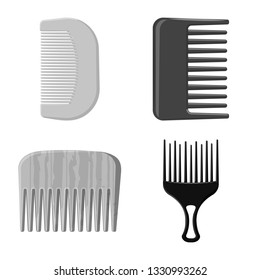 Vector design of brush and hair icon. Collection of brush and hairbrush stock symbol for web.