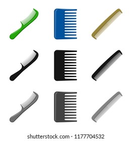 Vector design of brush and hair logo. Collection of brush and hairbrush stock symbol for web.