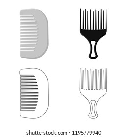 Vector design of brush and hair logo. Collection of brush and hairbrush stock symbol for web.