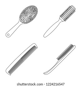Vector design of brush and hair logo. Collection of brush and hairbrush vector icon for stock.
