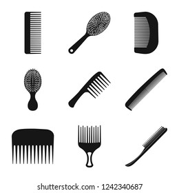 Vector design of brush and hair logo. Collection of brush and hairbrush stock symbol for web.