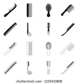 Vector design of brush and hair logo. Set of brush and hairbrush vector icon for stock.