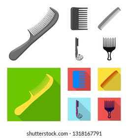 Vector design of brush and hair logo. Collection of brush and hairbrush stock vector illustration.