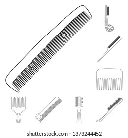 Vector design of brush and hair logo. Set of brush and hairbrush vector icon for stock.