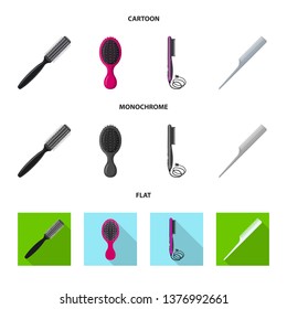 Vector design of brush and hair logo. Collection of brush and hairbrush vector icon for stock.