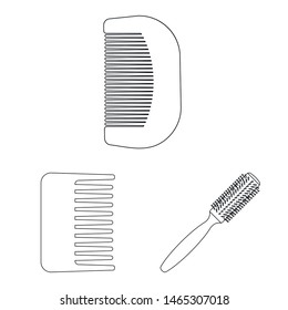 Vector design of brush and hair logo. Collection of brush and hairbrush stock symbol for web.