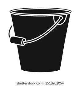 Vector design of bucket and blank sign. Collection of bucket and round stock vector illustration.