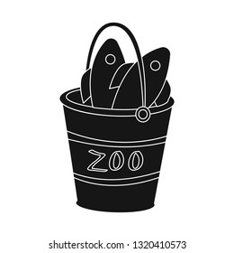 Vector design of bucket and fish  icon. Set of bucket and fishing vector icon for stock.