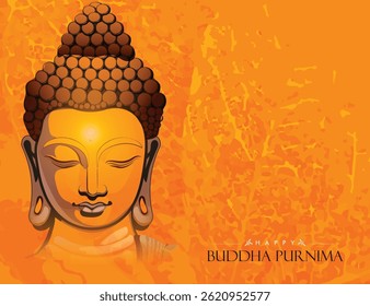 Vector design of Buddha Purnima, Beautiful background of Buddha with flowers and tree.