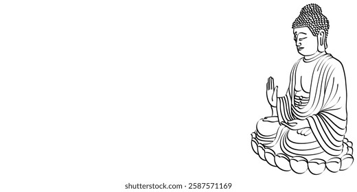 vector design Buddha statue for Vesak Day