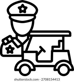 Vectordesign Buggy Sicherheitsrichtlinie Symbolstil