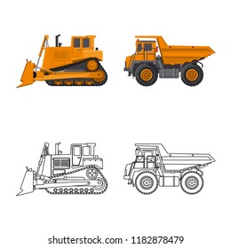 Vector design of build and construction icon. Set of build and machinery stock symbol for web.