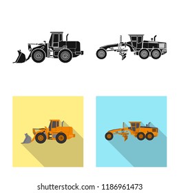 Vector design of build and construction icon. Set of build and machinery stock vector illustration.