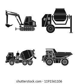 Vector design of build and construction icon. Set of build and machinery stock symbol for web.