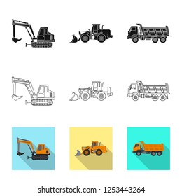 Vector design of build and construction icon. Set of build and machinery vector icon for stock.