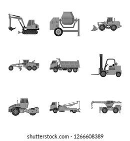 Vector design of build and construction icon. Set of build and machinery stock symbol for web.