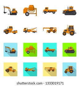 Vector design of build and construction icon. Set of build and machinery stock symbol for web.