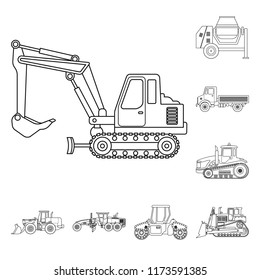 Vector design of build and construction logo. Set of build and machinery stock vector illustration.