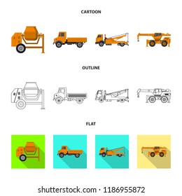 Vector design of build and construction logo. Collection of build and machinery vector icon for stock.