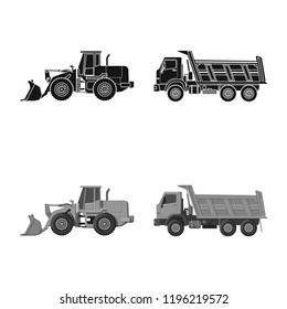 Vector design of build and construction logo. Collection of build and machinery vector icon for stock.
