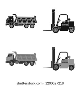 Vector design of build and construction logo. Collection of build and machinery stock vector illustration.