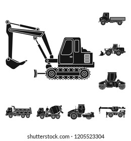 Vector design of build and construction logo. Collection of build and machinery stock symbol for web.