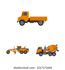 Vector design of build and construction logo. Set of build and machinery stock symbol for web.