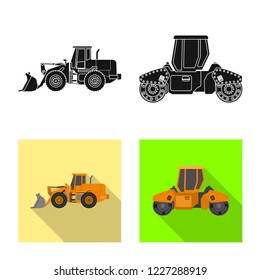 Vector design of build and construction logo. Collection of build and machinery vector icon for stock.
