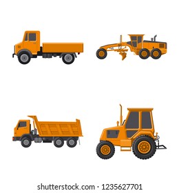 Vector design of build and construction logo. Set of build and machinery vector icon for stock.