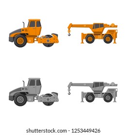 Vector design of build and construction logo. Set of build and machinery stock symbol for web.